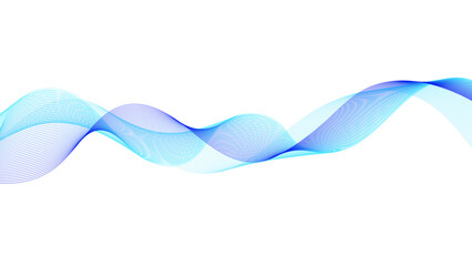Wall Mural - Abstract blue and white wave design, perfect for backgrounds, technology themes.  Flowing, transparent blue mesh pattern on a white background, 