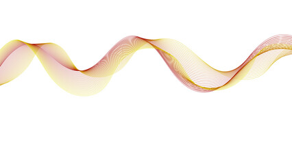 Wall Mural - abstract red and yellow wave, digital art, sound wave pattern, technology concept, futuristic design
