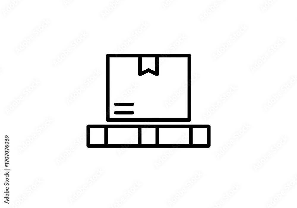 Streamlined delivery service icon showing package on pallet perfect for ...