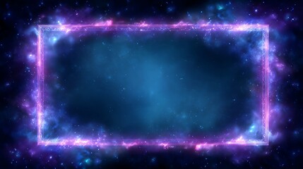 Wall Mural - Purple and blue nebula space frame background