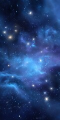 Wall Mural - Blue galaxy with stars and nebulas