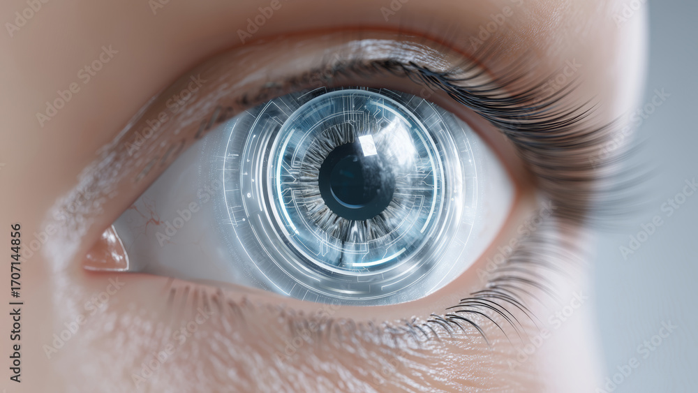 Agentic ai concept with futuristic human eye technology showing digital ...
