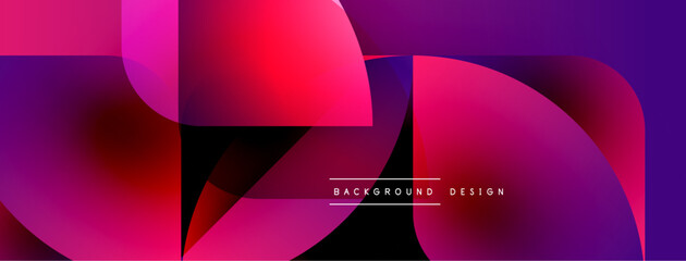 Wall Mural - Abstract gradients overlap, creating dynamic visual texture. Vibrant magenta, purple hues dominate composition. Modern design element.