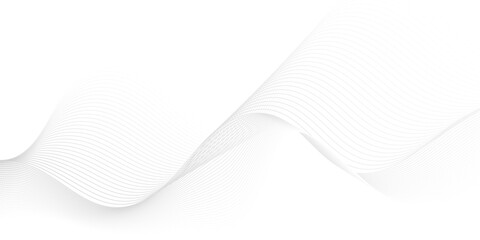 Wall Mural - Vector wave digital white and gray blend futuristic technology flow tech transparent line stripe energy connection web music and sound, beautiful dynamic smooth space texture background.	
