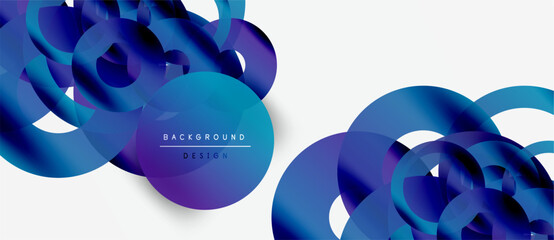Wall Mural - abstract fluid shapes, blue hues, white space. modern design element, dynamic composition, gradient 