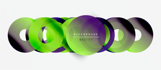 Wall Mural - abstract overlapping circles, vibrant gradients. modern design element, suitable backgrounds, presen