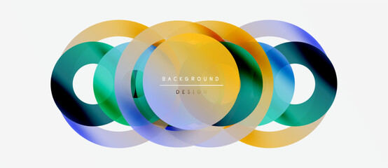 Wall Mural - abstract colorful overlapping circles create dynamic visual. modern design element for backgrounds, 