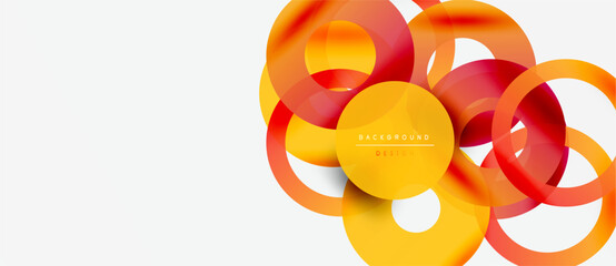 Wall Mural - abstract design features overlapping orange circles. gradient colors create dynamic visual effect. m