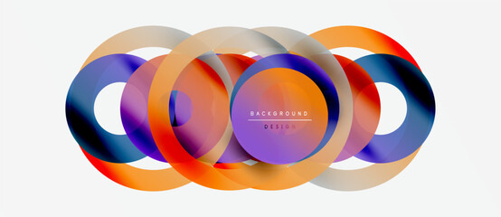 Wall Mural - abstract colorful overlapping circles create dynamic visual. modern design elements suggest fluidity