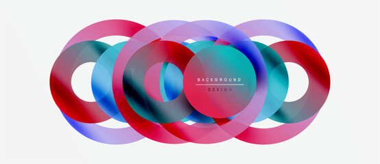 Wall Mural - abstract colorful overlapping circles create dynamic visual effect. modern design element for backgr