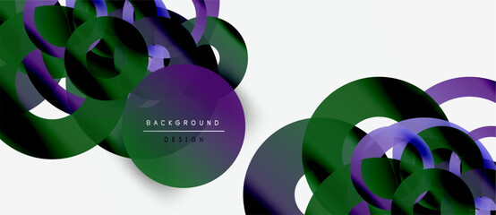 Wall Mural - abstract flowing shapes, green purple hues, dynamic composition. modern design element for backgroun
