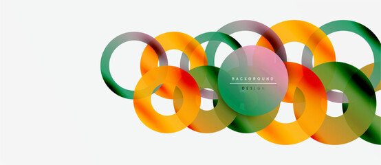 Wall Mural - abstract colorful circles overlap creating dynamic modern graphic design. smooth gradients suggest m