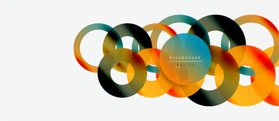 Wall Mural - abstract colorful circles overlap, creating dynamic visual effect. modern design element for backgro