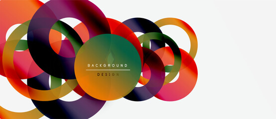 Wall Mural - abstract colorful overlapping circles create dynamic visual effect. modern design elements suggest i