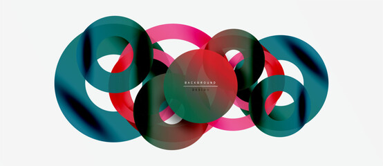 Wall Mural - abstract colorful shapes overlap, creating dynamic visual effect. modern design elements suggest flu