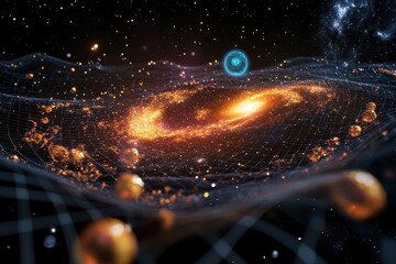 Wall Mural - Exploring the intricate design of galaxies in a cosmic network