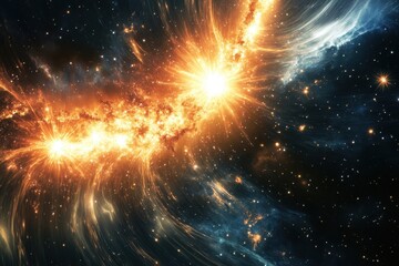 Wall Mural - Stunning cosmic explosion displays vibrant colors in deep space