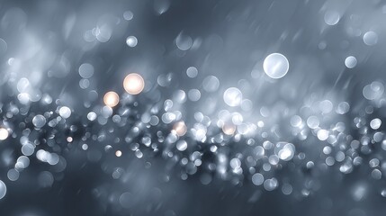 Wall Mural - white and silver abstract bokeh background with starry glitter, festive backdrop for product showcas