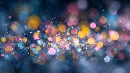 Wall Mural - rainbow bokeh christmas lights background with large soft glowing orbs dreamy festive defocused ligh