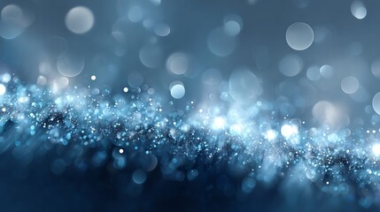Wall Mural - blue glow particle abstract bokeh background with large soft light orbs dreamy festive blurred backd