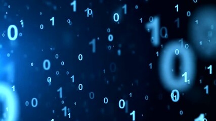 Abstract Digital Binary Code Animation Background, futuristic data stream backdrop video
