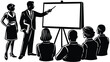 © Creative Vault - Business presentation meeting conference training seminar whiteboard audience people discussion teamwork | editable eps