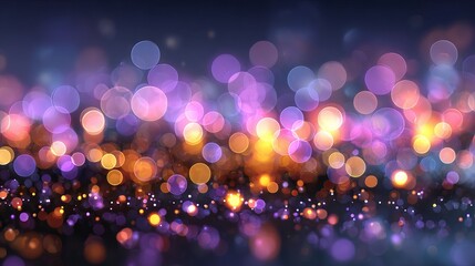 Wall Mural - colorful christmas lights with large soft bokeh circles dreamy festive glowing orbs blurred backgrou