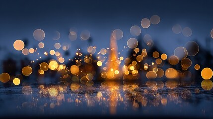 Wall Mural - dreamy defocused christmas lights with large soft bokeh circles glowing orbs on a fully blurred back