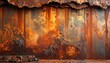 © Artcuboy - Rusted corten steel streaks warm earthy gradient top copy area refined industrial metal texture background