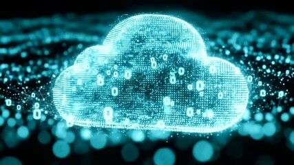 Futuristic cloud computing technology with binary code concept innovation data storage