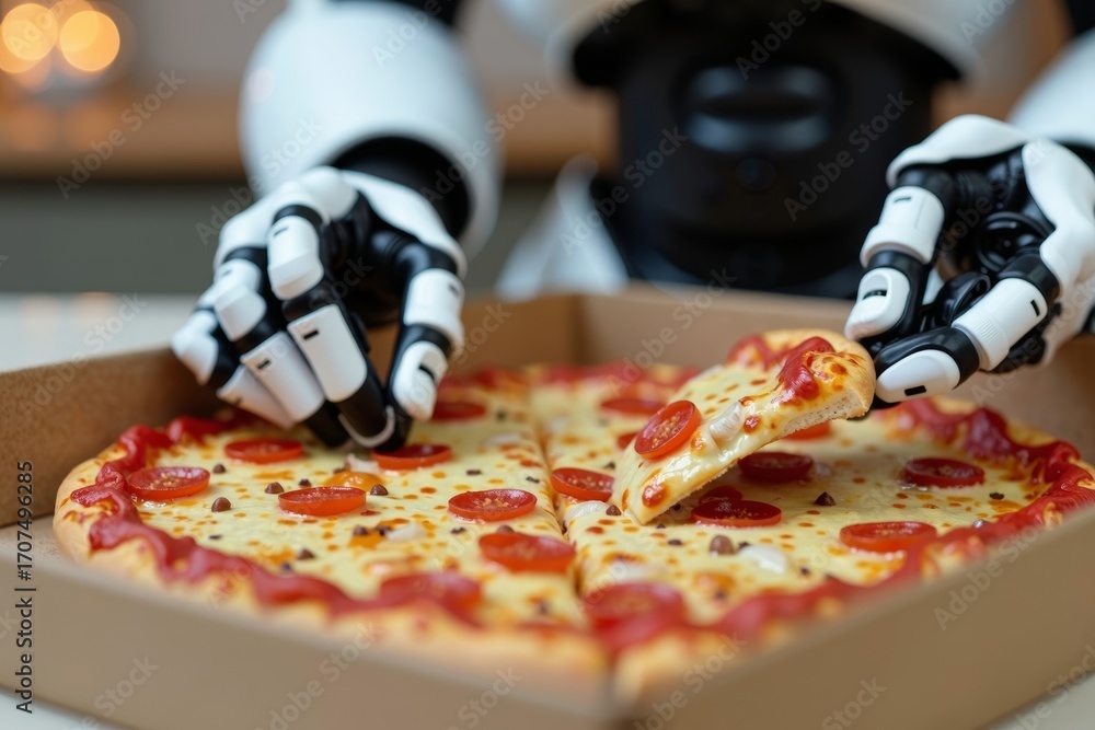 Intersection Of Technology Ai And Food Delivery Humanoid Robot