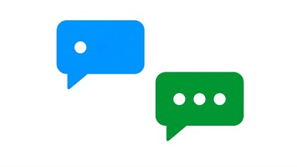 Chat Bubbles Blue and Green Messaging Icons