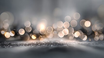 Wall Mural - silver christmas dreamy festive bokeh background with large soft glowing light orbs fully blurred ho