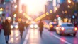 © Fany - City sunset street commute traffic blur