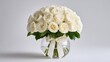 © Nami Liu - Beautiful bouquet of white roses on a plain background. Possible use Floral shop advertisement or greeting card design