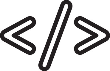 Code Icon – Minimal Programming Development Outline Vector
