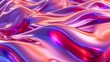 © Dunia Digital - Abstract flowing waves of iridescent metallic liquid in shades of pink, purple, and blue, creating a mesmerizing, futuristic texture.