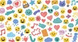 © Ai_Images - Cheerful and vibrant seamless pattern of hand-drawn emojis and doodles for playful designs