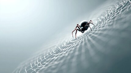 Spider climbing on a delicate web in a dimly lit environment showcasing intricate details