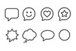 © Valentyna - Minimalist chat bubbles and icons: speech, smiley, heart, star, burst