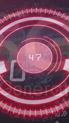 Wall Mural - animation of 5g text, scope scanning and data processing