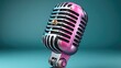 © Almarkha - Retro microphone, pink and teal