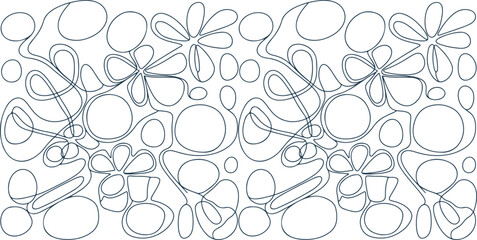 Vector illustration of an abstract floral background, seamless floral pattern, line art icon set, doodle, boho pattern, line art, floral pattern