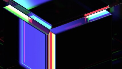 Wall Mural - Abstract animation, geometric background design, 4k seamless looped video, 3d render