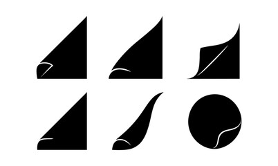 Curled page vector set for minimalist design projects and creative compositions