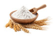 © Sadia - White flour in wooden bowl with wheat stalks