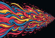 © Cintia - Vibrant Abstract Flowing Colors Dynamic Swirling Energy Design.