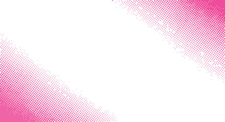 Pink halftone pattern fading into white background diagonally set