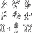 © MD Romjan Howlader - Diverse human activities and rituals depicted in simple line art icons