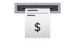© Joao - Isolated ATM receipt with money symbol, printed paper coming out of machine, business